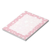 Elegantes Weihnachtsschneeflockenmuster pastellros Notizblock (Rotiert)