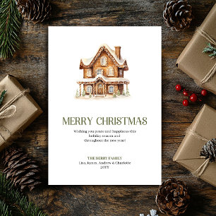 Elegantes Weihnachtsschrift-Ornament Neutrales Fes Feiertagskarte