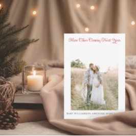 Elegantes Weihnachtsschwangerschaft Foto Ankündigu Dankeskarte