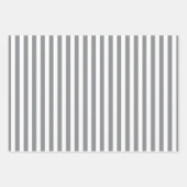Elegantes Weihnachtssilber und Weiß gestreift Geschenkpapier Set (Vorderseite 3)
