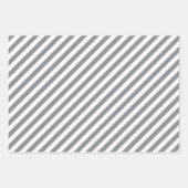 Elegantes Weihnachtssilber und Weiß gestreift Geschenkpapier Set (Vorderseite 2)