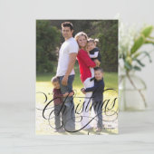 Elegantes Weihnachtsskriptdesign Weihnachtskarte Feiertagskarte (Stehend Vorderseite)