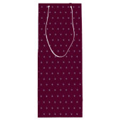Elegantes Weihnachtsstars Foto & Name Dunkler Wein Geschenktüte Für Weinflaschen (Rückseite)