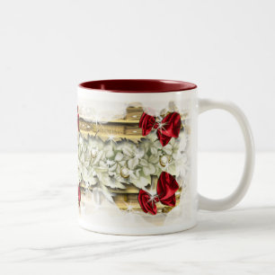 Elegantes Weihnachtstraditioneller Schneekaffee Zweifarbige Tasse