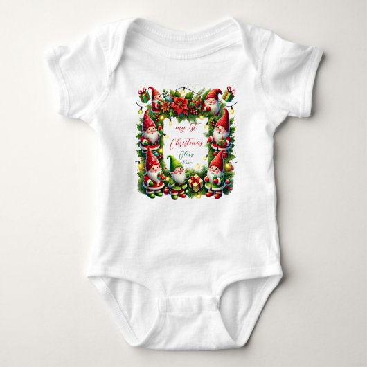 Elegantes Weihnachtswasser Botanisch Baby Strampler (Vorderseite)
