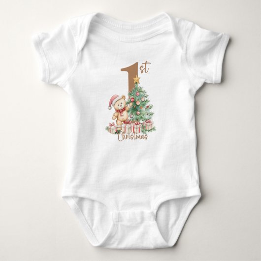 Elegantes Weihnachtswasser Botanisch Baby Strampler (Vorderseite)