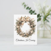 Elegantes Weihnachtswasser Botanisch Feiertagskarte (Stehend Vorderseite)