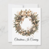 Elegantes Weihnachtswasser Botanisch Feiertagskarte (Vorderseite)