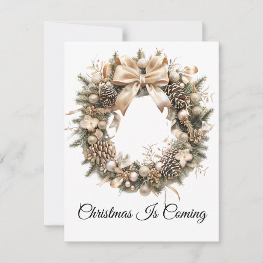 Elegantes Weihnachtswasser Botanisch Feiertagskarte (Vorderseite)