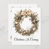 Elegantes Weihnachtswasser Botanisch Feiertagskarte (Vorne/Hinten)