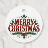 Elegantes Weihnachtswasser Botanisch Geschenkanhänger (Rückseite)