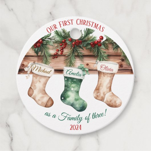 Elegantes Weihnachtswasser Botanisch Geschenkanhänger (Vorderseite)