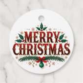 Elegantes Weihnachtswasser Botanisch Geschenkanhänger (Rückseite)