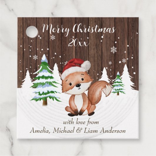 Elegantes Weihnachtswasser Botanisch Geschenkanhänger (Vorderseite)