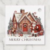 Elegantes Weihnachtswasser Botanisch Geschenkanhänger (Rückseite)