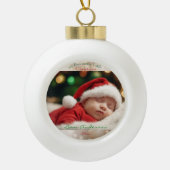 Elegantes Weihnachtswasser Botanisch Keramik Kugel-Ornament (Vorderseite)