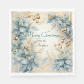 Elegantes Weihnachtswasser Botanisch Serviette (Vorderseite)