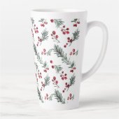 Elegantes Weihnachtswasser Botanisches Muster Milchtasse (Rechts)