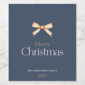 Elegantes Weihnachtsweinsiegel mit Goldene Mauer Weinetikett (Einzelnes Label)