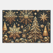 Elegantes Weihnachtswrapping Paper Geschenkpapier Set (Vorderseite 3)