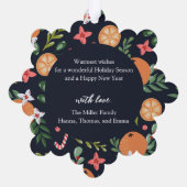 Elegantes Weihnachtszitrus-Foto Ornament Karte (Rückseite)