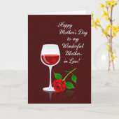 Elegantes Wein Muttertags Design Karte (Gelbe Blume)