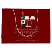 Elegantes Wein-Rententext-Design Große Geschenktüte (Rückseite)