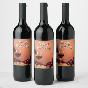 Elegantes Weinberg Alles Gute zum Geburtstag Wein Weinetikett