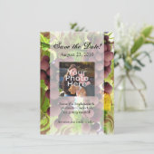 Elegantes Weinberg Lila/Grünes Foto Save the Date (Stehend Vorderseite)