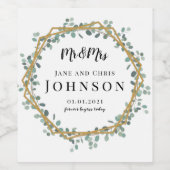 Elegantes Weinetikett für Hochzeit und Jahrestag (Einzelnes Label)