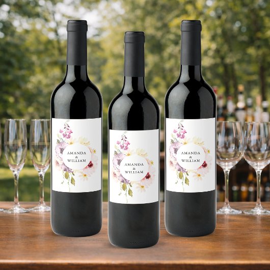 Elegantes Weinflasche Weinetikett