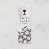 Elegantes Weinglas rustikal| Trauben Mini Visitenkarte (Vorderseite)