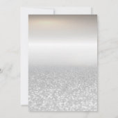 Elegantes Weinglas Silver Glitzer Bokeh Pension Einladung (Rückseite)