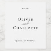 Elegantes Weinlabel - Hochzeit Weinetikett (Einzelnes Label)