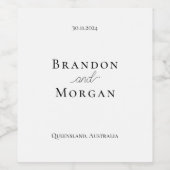 Elegantes Weinlabel - Hochzeit Weinetikett (Einzelnes Label)