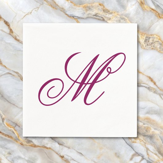 Elegantes Weinmonogramm Anfangsbuchstabe Serviette