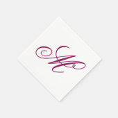 Elegantes Weinmonogramm Anfangsbuchstabe Serviette (Ecke)