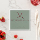 Elegantes Weinrotes Schriftmonogramm Serviette (Beispiel)