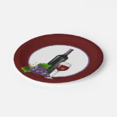 Elegantes Weinverkostungs-Party Pappteller (Schrägansicht)