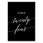 Elegantes Weiß am Schwarzen Tisch 24 Tischnummer (Rückseite)