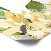 Elegantes Weiß-Blätter Happy Birthday Party Poster (Ecke)