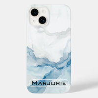 Elegantes Weiß & Blau Marmor Stylischer benutzerde
