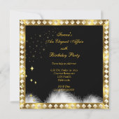 Elegantes Weiß Dress Black Krawatte Gold Geburtsta Einladung (Rückseite)