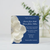 Elegantes Weiß, Glitzer Blume, Einladung zur Hochz (Stehend Vorderseite)