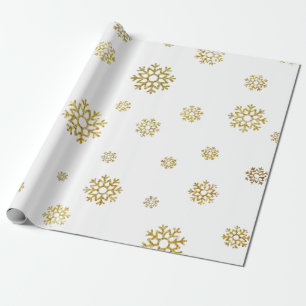Elegantes Weiß, Goldene Weihnachtsverpackung Geschenkpapier