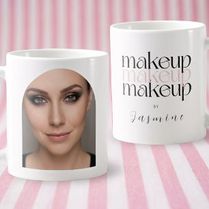 Elegantes Weiß Makeup-Artist Süßes Foto Kaffeetasse
