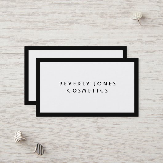Elegantes Weiß mit Black Border Business Card Rabattkarte (Vorderseite/Rückseite Beispiel)