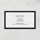 Elegantes Weiß mit Black Border Business Card Rabattkarte (Rückseite)