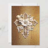 Elegantes Weiß mit Gold Trim Wedding Einladung (Rückseite)