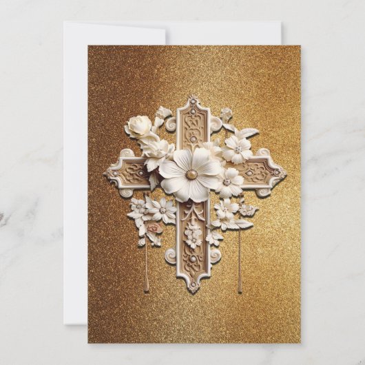 Elegantes Weiß mit Gold Trim Wedding Einladung (Rückseite)